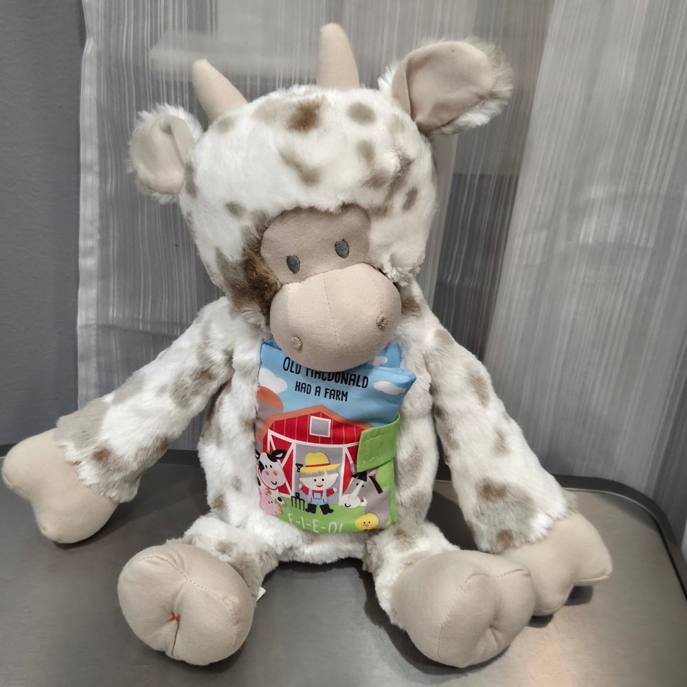 Demdaco Plush Cow Old MacDonald Had a Farm Cloth Book Stuffed Animal 5004850044
